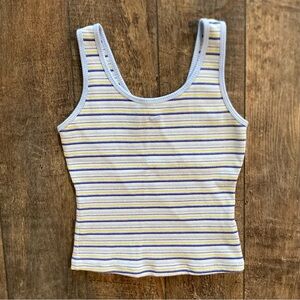 y2k vintage blue, white & green striped nike tank top